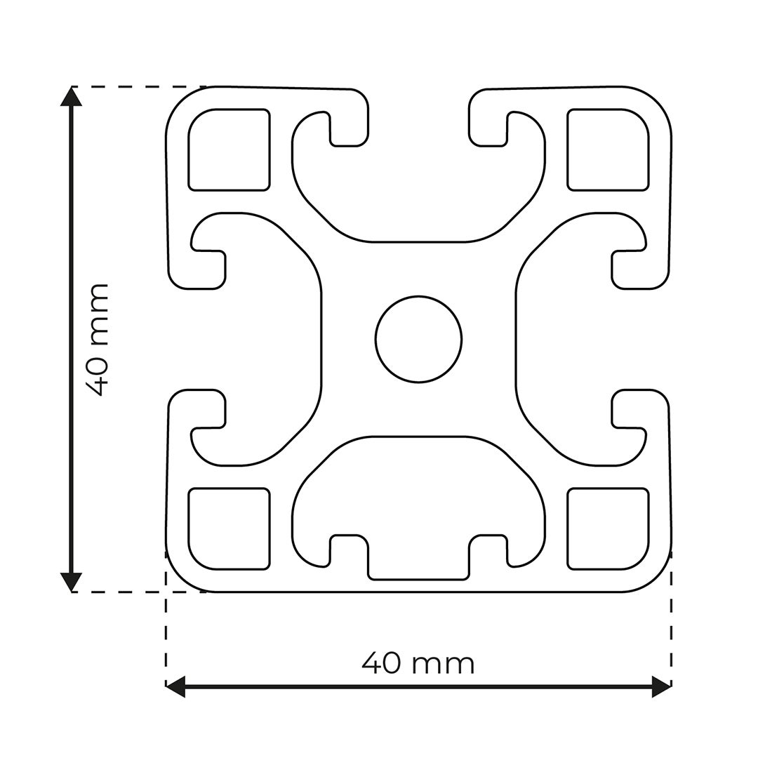 RP1300 aluminium profile 8 40x40 Light