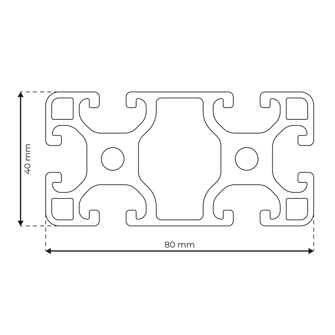 Aluminiumprofil 8 80x40 Light | Rollco