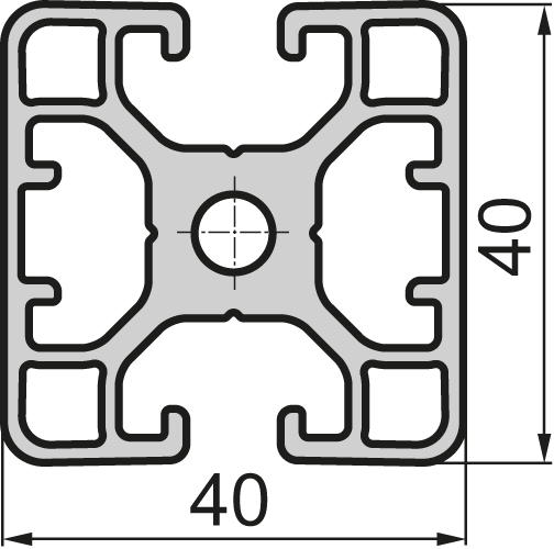 Aluminium profile Closed 40x40 2N 180° Light