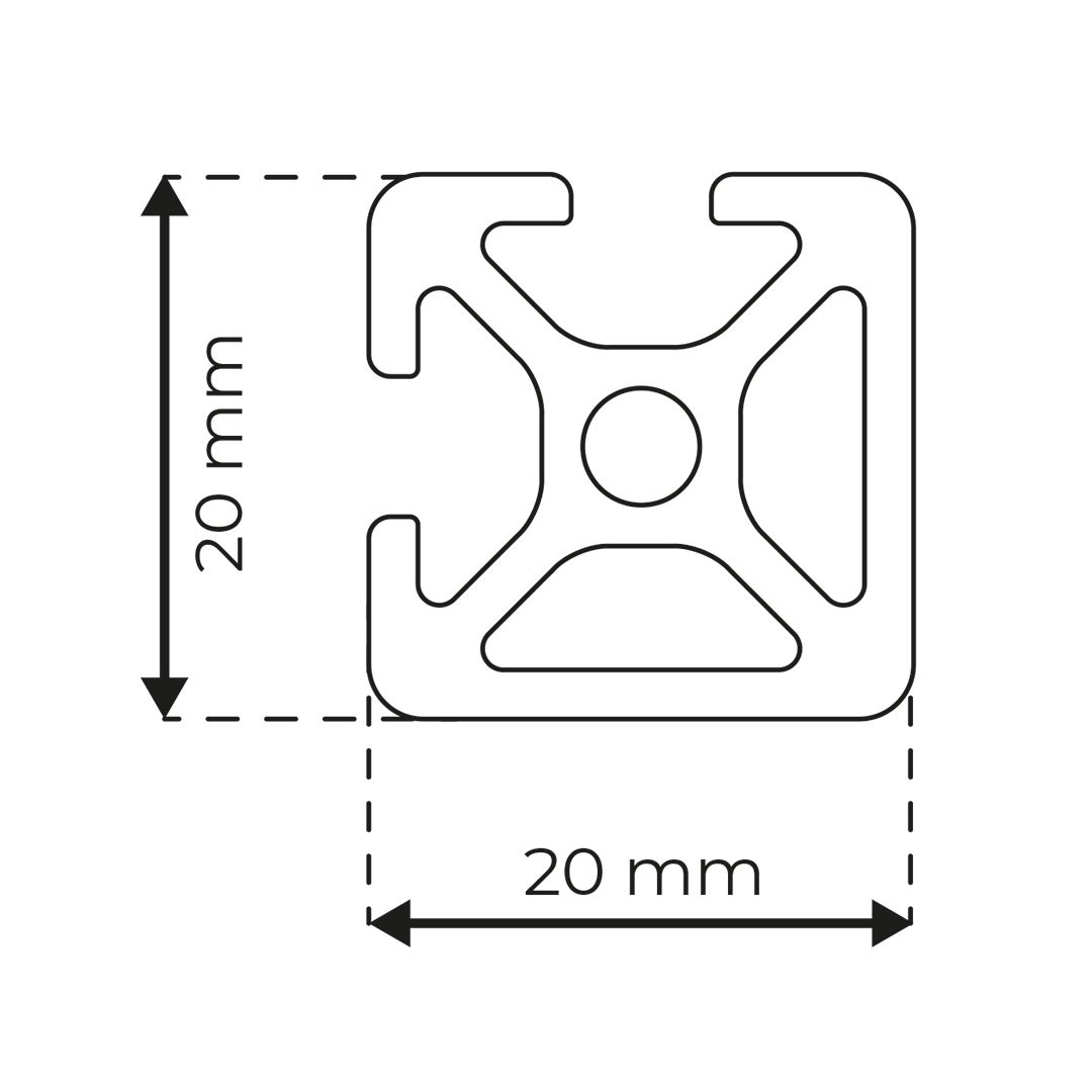 RP4900 aluminium profile 5 20x20 Normal 2N90