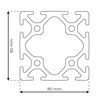 RP1070 aluminium profile 8 80x80 Normal