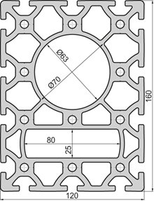 Aluminium profile 120x160