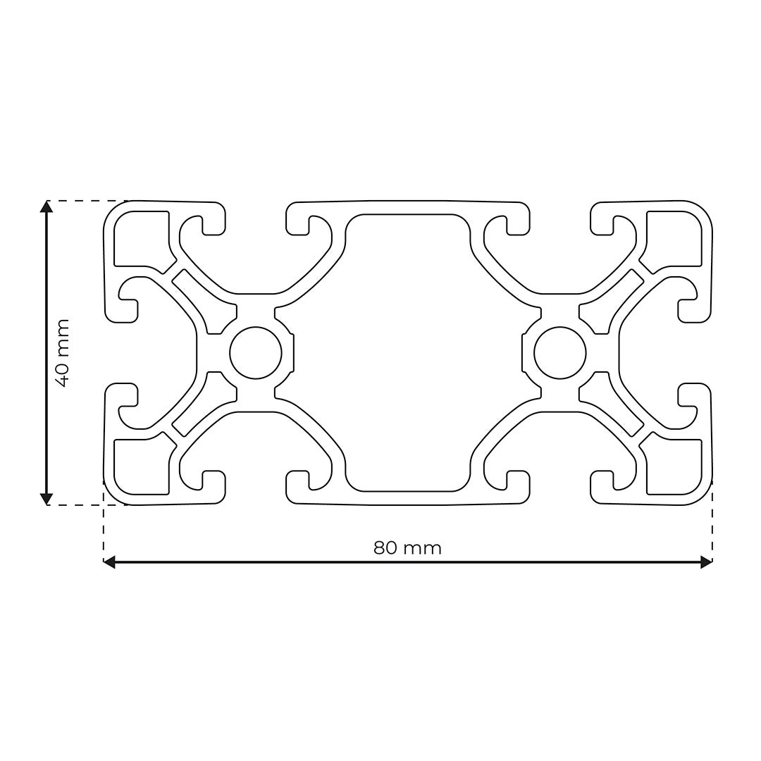 Aluminiumprofil 8 80x40 Ultralight | Rollco