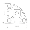 RP1370 aluminium profile 8 40x40 Light