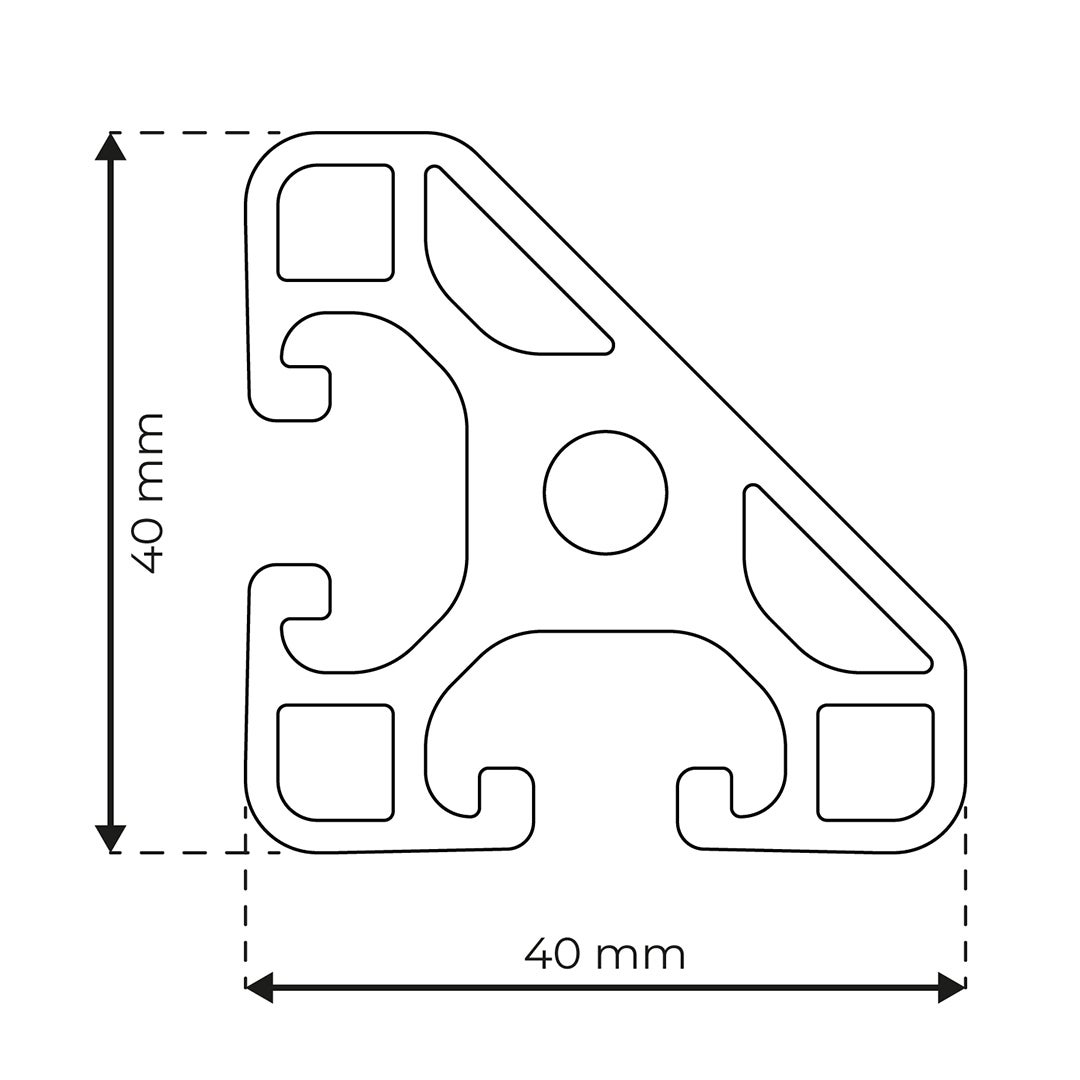 RP1210 aluminium profile 8 40x40 Light