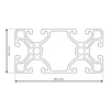RP1145 aluminium profile 8 80x40 Ultralight