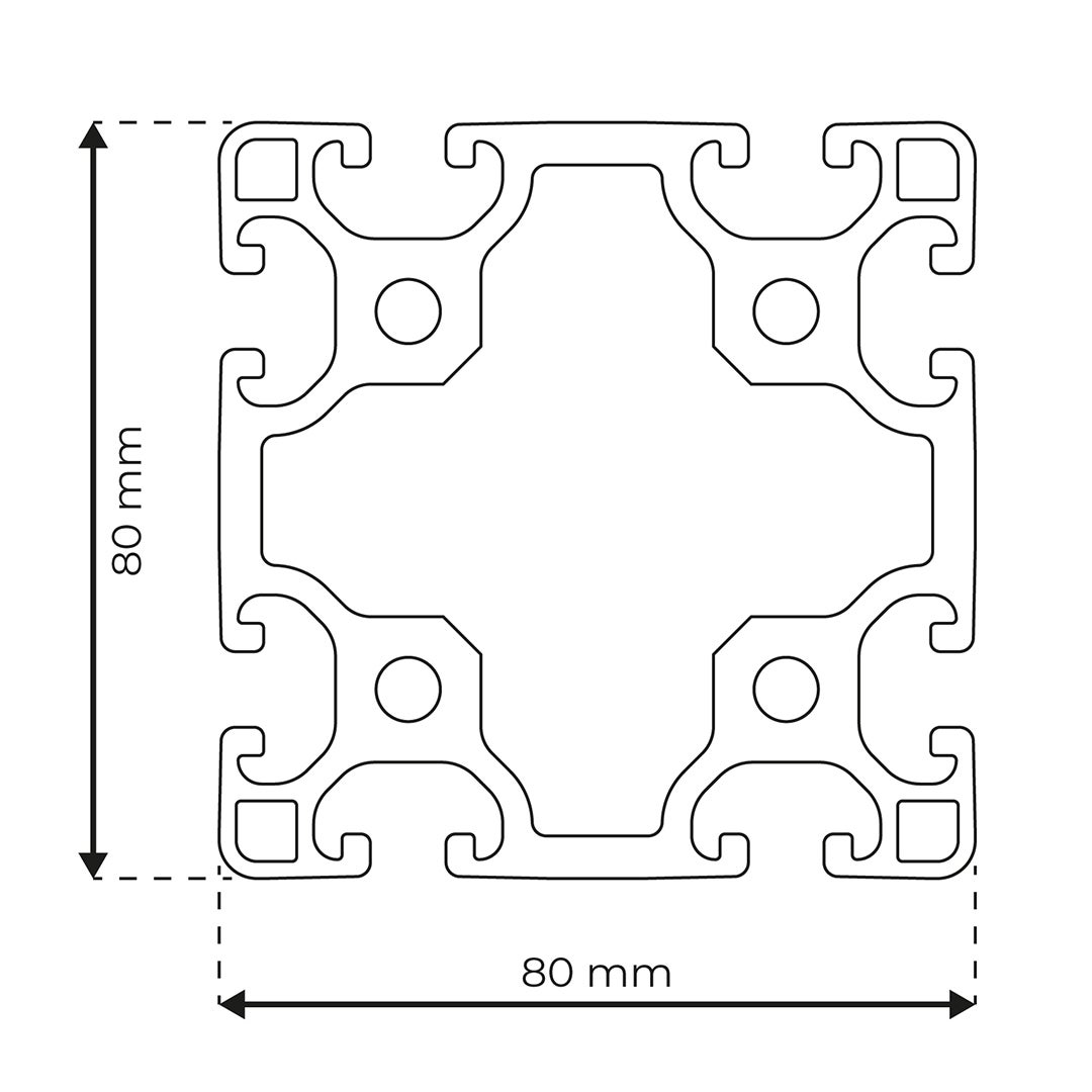 RP1170 aluminium profile 8 80x80 Light