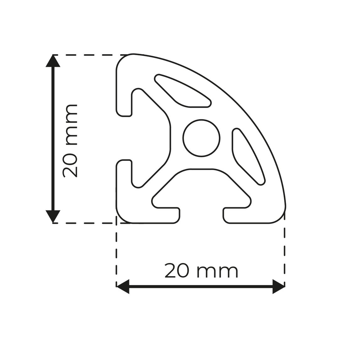 RP4110 aluminium profile 5 20x20R Normal