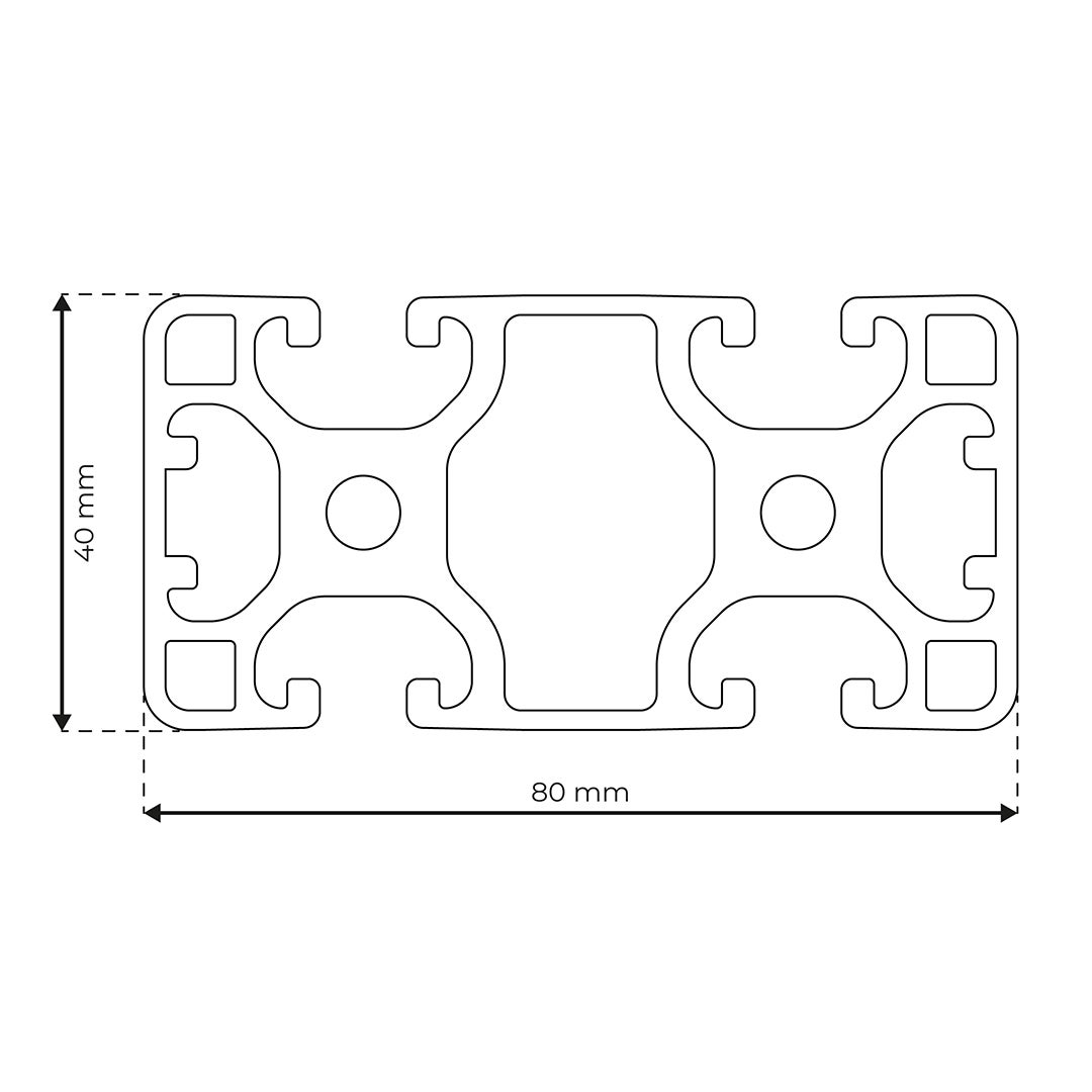 RP1331 aluminium profile 8 80x40 Light