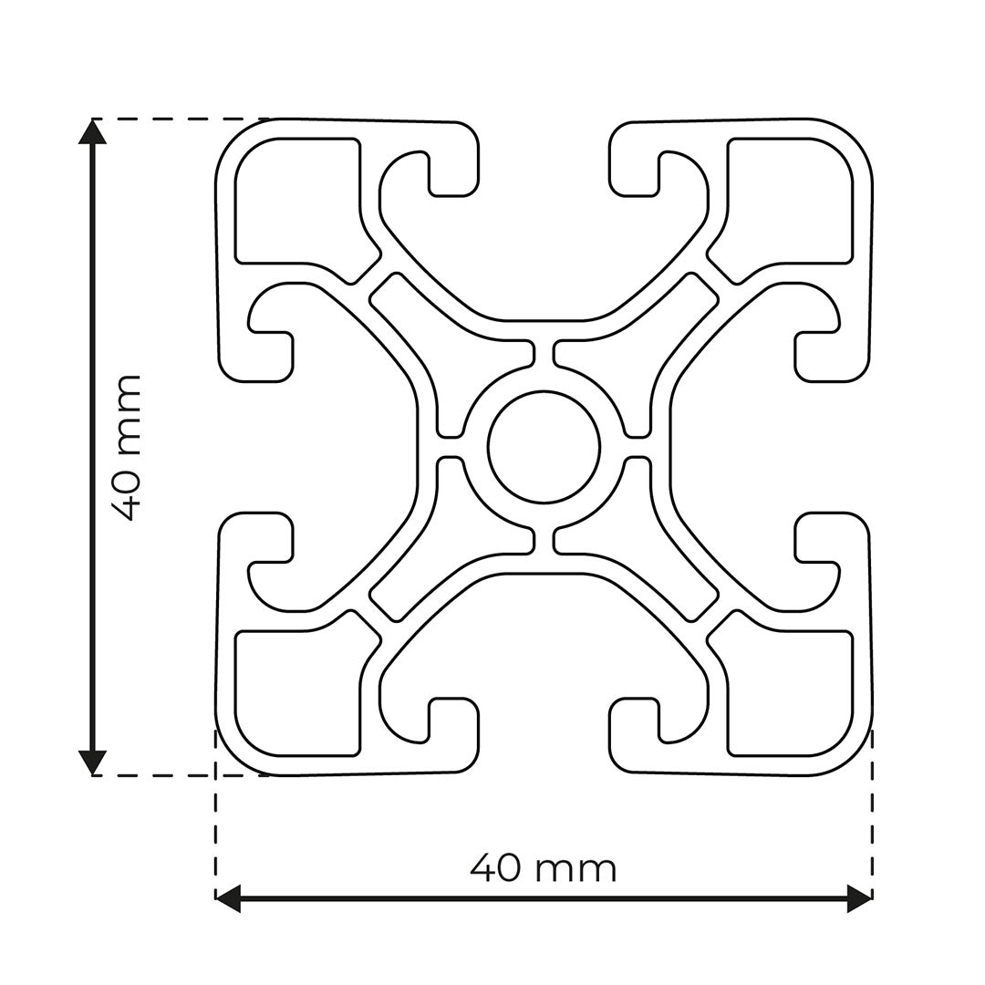 RP1135 aluminium profile 8 40x40 Ultralight