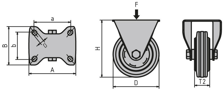 Castor with Fitted Flange