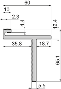 Support Rail For Table Profile