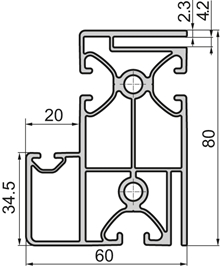 Protection Wall Support Leg Door Profile 60x80