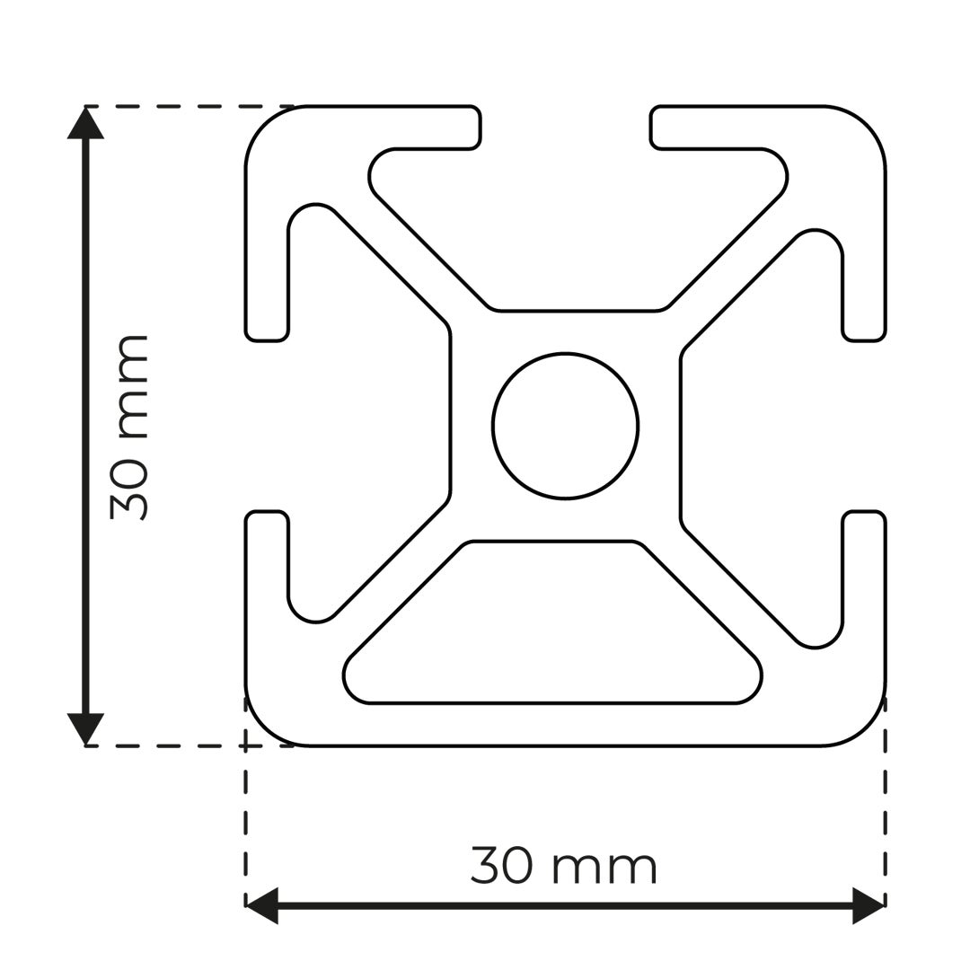 RP2040 aluminium profile 8 30x30 Light 1N