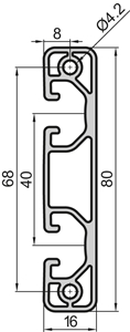 Aluminium profile 16x80 Light