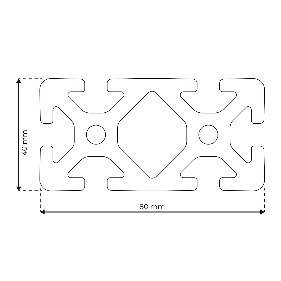 Aluminiumprofil 8 80x40 Normal | Rollco