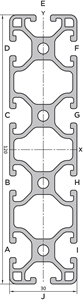 Aluminium profile 30x120 L