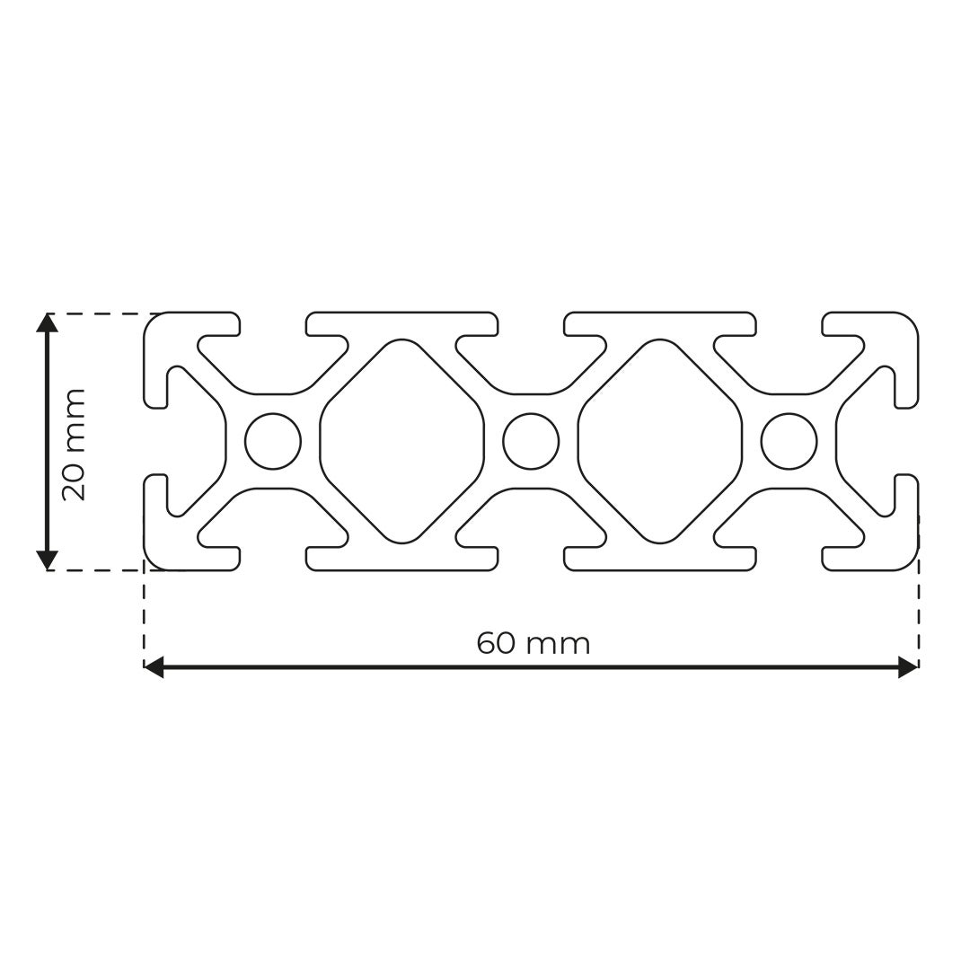 RP4050 aluminium profile 5 20x60 Normal