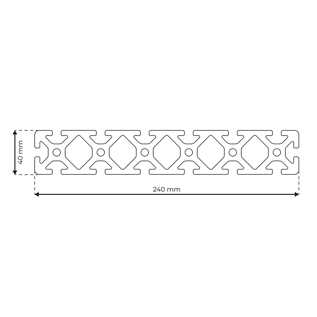 RP1067 aluminium profile 8 240x40 Normal