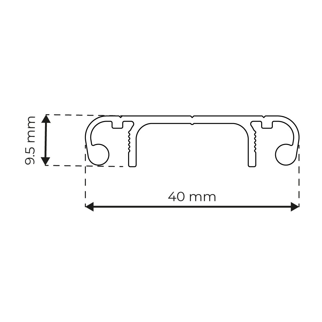 RP5040 aluminium profile wiring duct cover