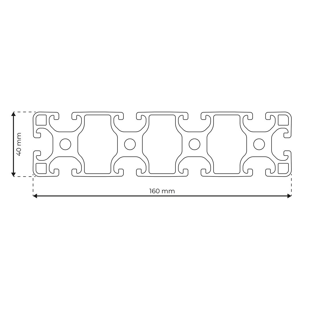 RP1160 aluminium profile 8 160x40 Light