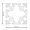 RP1170 aluminium profile 8 80x80 Light