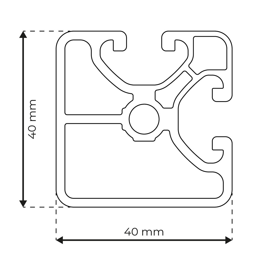 RP1316 aluminium profile 8 40x40 Ultralight