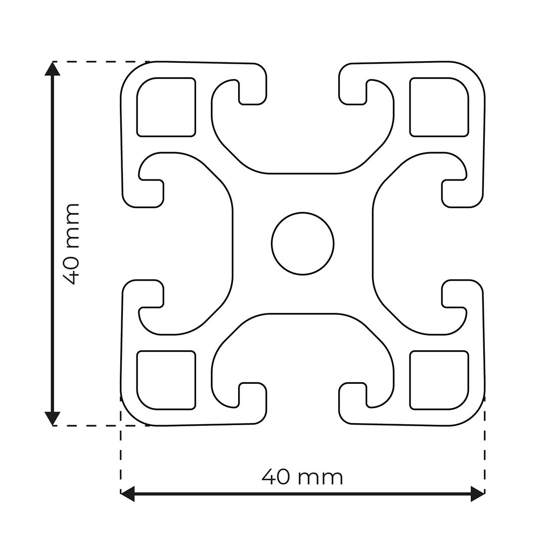 RP1130 aluminium profile 8 40x40 Light