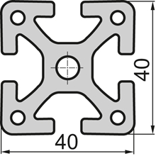 Aluminium profile 40x40