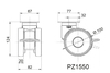 Swivel castor with directional lock, plate fitting