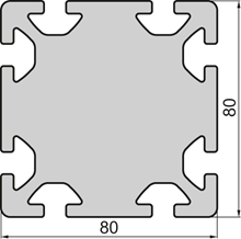 Aluminium profile 80x80 Filled