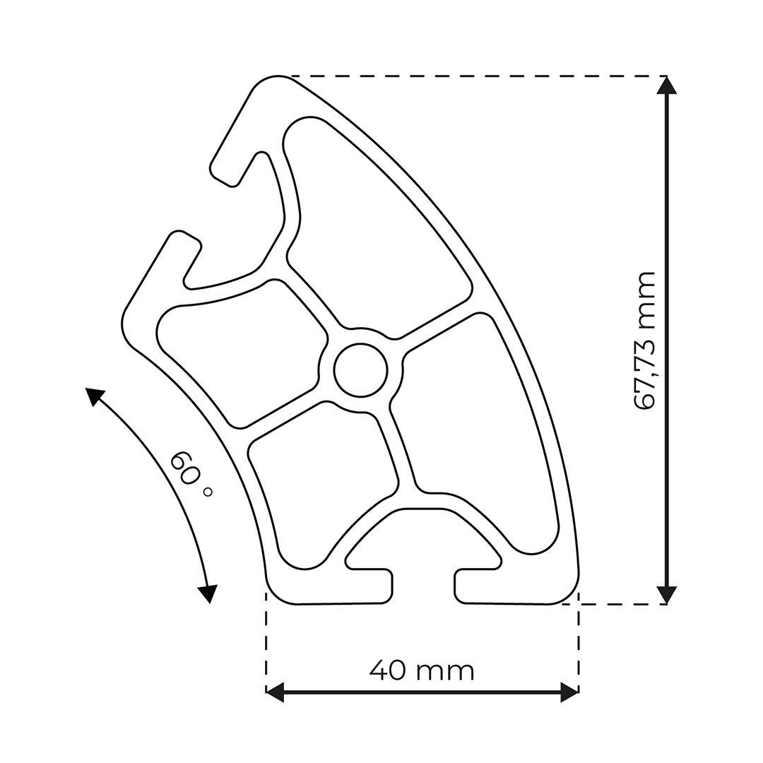 RP1430 aluminium profile 8 40x60 Light