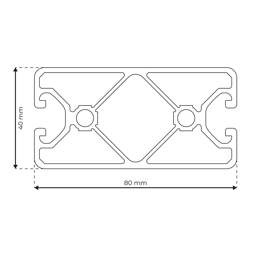 RP1355 aluminium profile 8 80x40 Ultralight