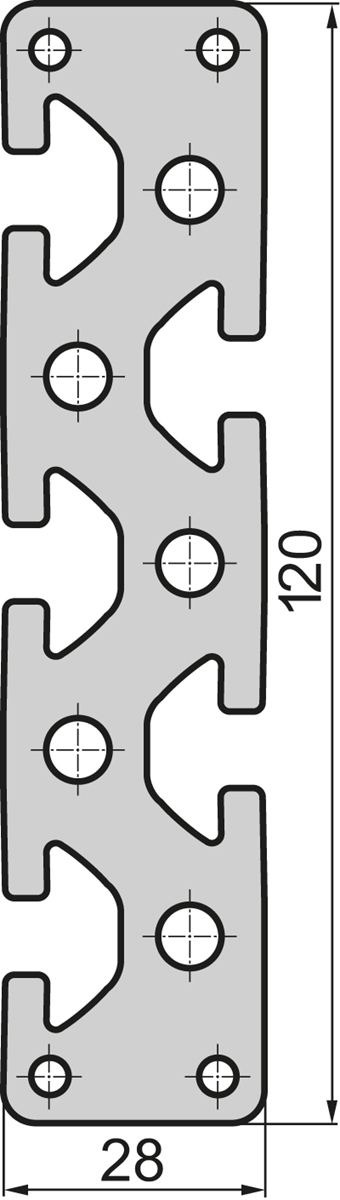 Aluminium profile 28x120