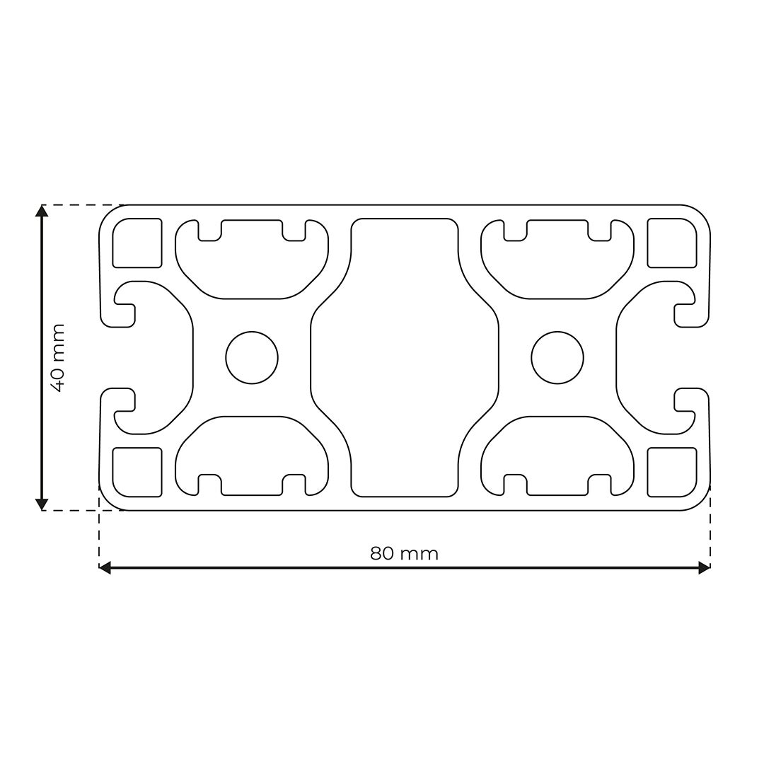 RP1321 aluminium profile 8 80x40 Light