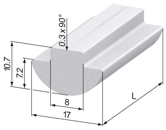 T-Nut Profile, aluminium, slide-in