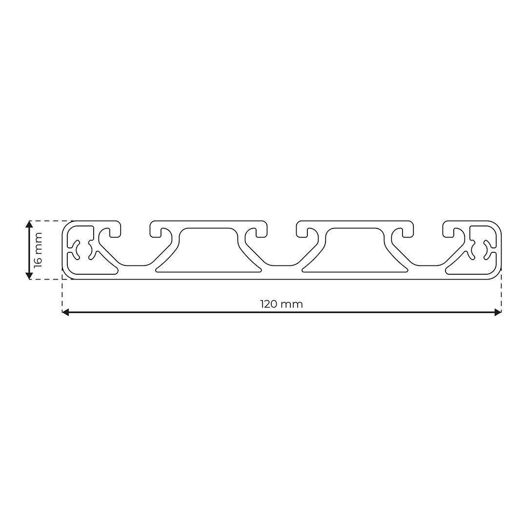 RP1019 aluminium profile 8 120x16 Ultralight
