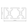 RP1356 aluminium profile 8 80x40 Ultralight