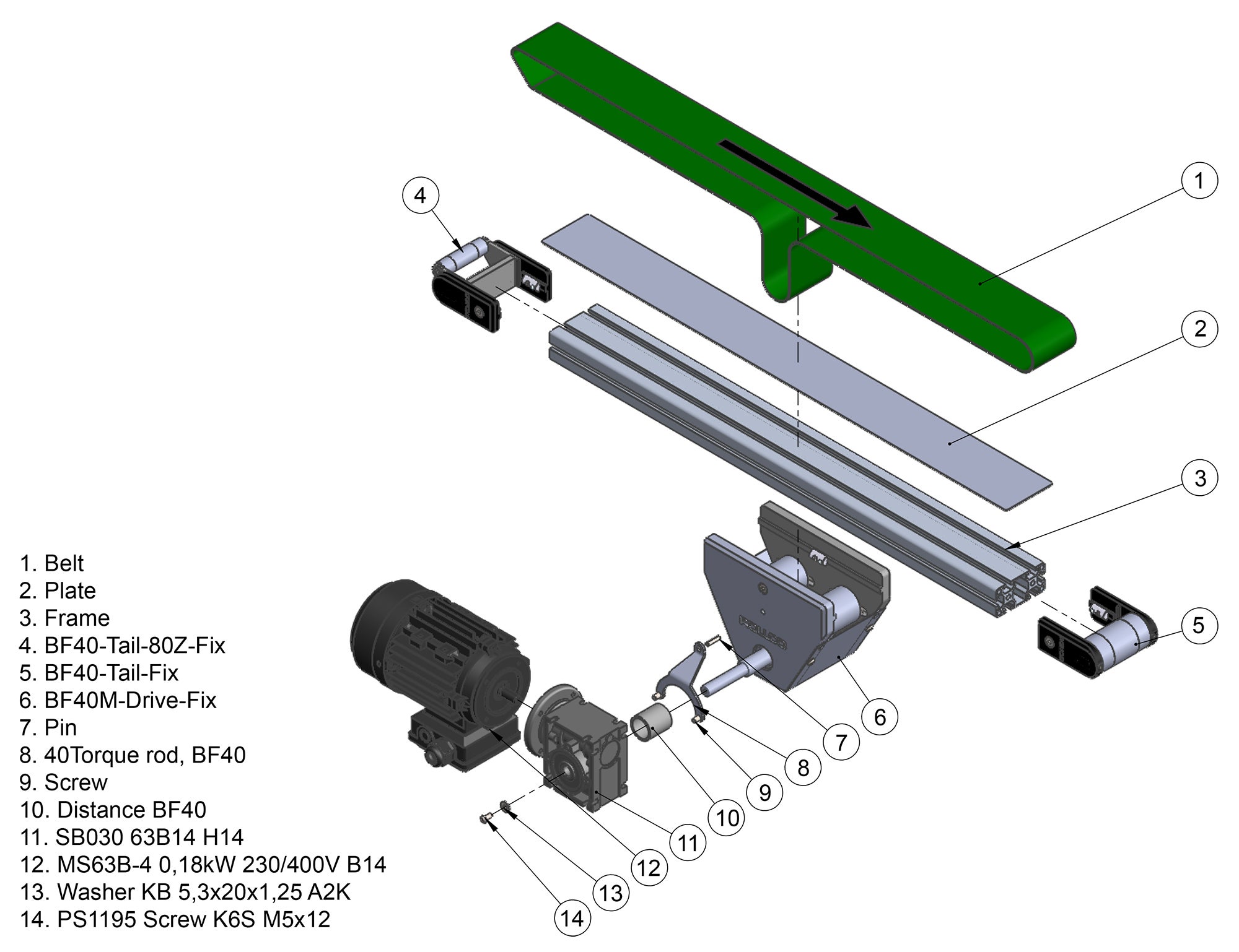 Belt Conveyor BF40 middle drive
